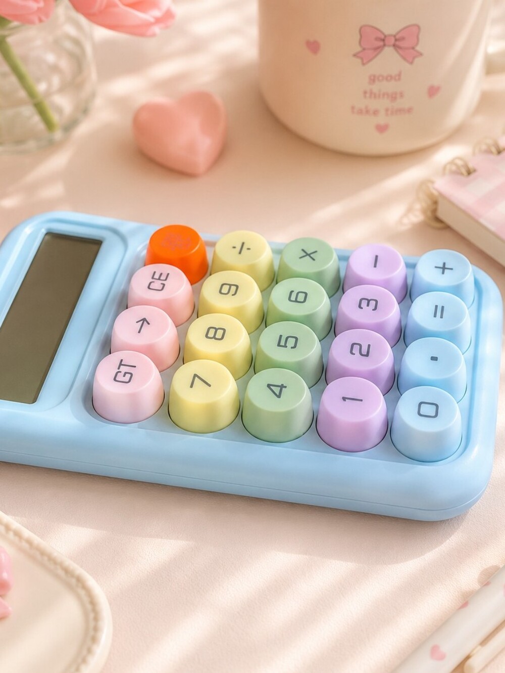 Pastel Macaron Mechanical Calculator Cute Aesthetic Desktop Office College New - Picture 5 of 8